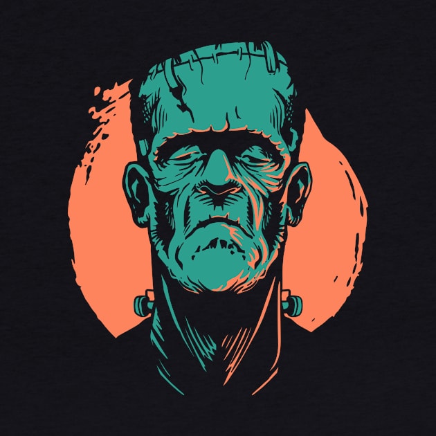 Creepy Frankenstein Face // Classic Halloween Monster by SLAG_Creative